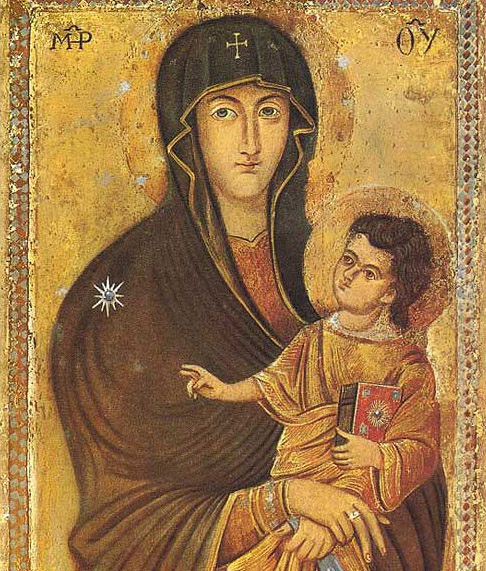 Ikone: In Santa Maria Maggiore befindet sich die bedeutendste Marienikone Roms, die „Salus Populi Romani“. Im Bild: Abbildung aus www.andreas-petrus-werk.at