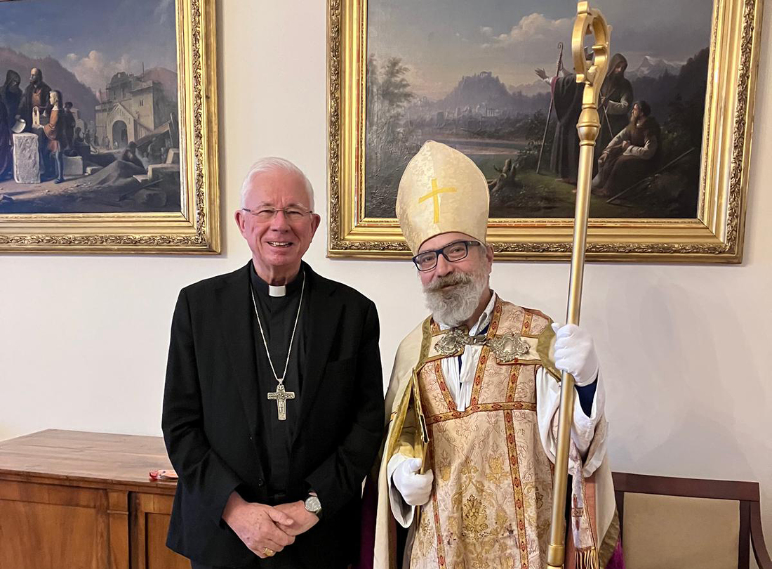 „Kollegen“ unter sich:  Auch Erzbischof Franz Lackner freut sich über einen Besuch des beliebten Heiligen. Ab 7. Dezember,  9 Uhr, ist Nikolaus Christian Schamberger im Podcast „Die SONNTAGs-Jause“ zu hören.