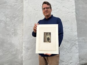 Thomas Mitterecker mit „Neuthor von der Südseite“ , Stahlstich, Zeichner: Georg Pezolt, Salzburg 1850.