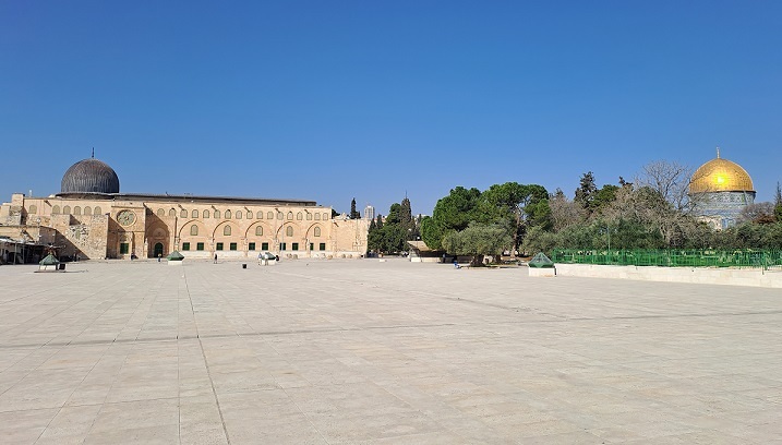 Das Plateau des Tempelbergs, heiliger Ort zahlreicher religiöser Überlieferungen. 