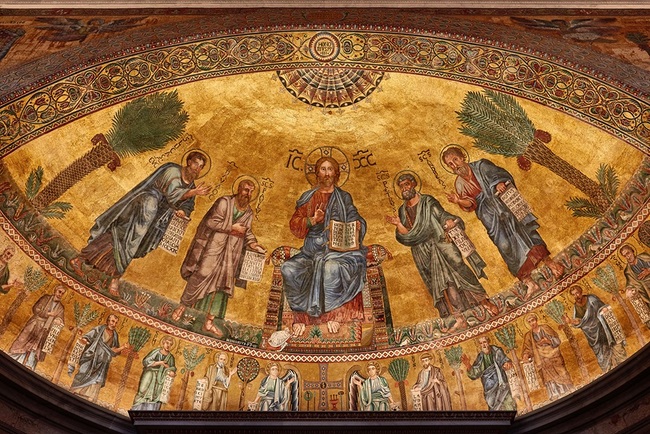 Apsismosaik in der Basilika St. Paul vor den Mauern.