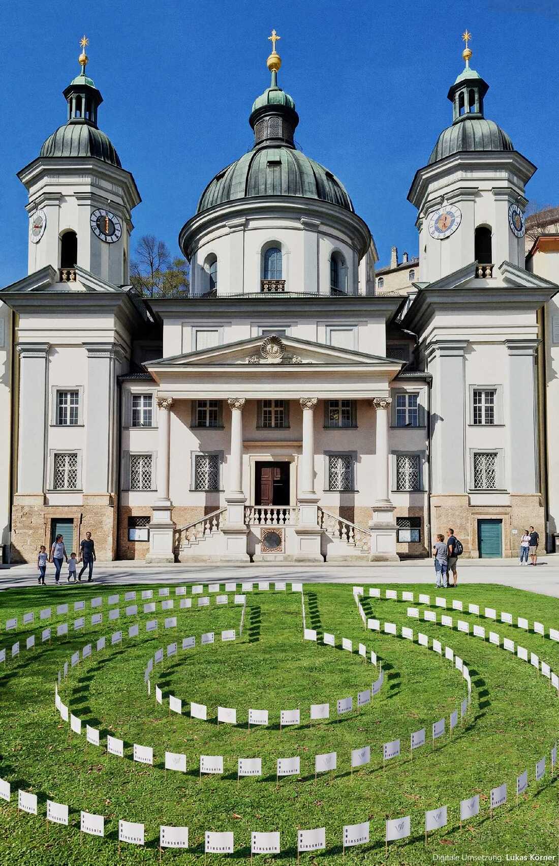 Das Labyrinth vor der Erhardkirche macht symbolisch den Lebensweg sicht- und begehbar.