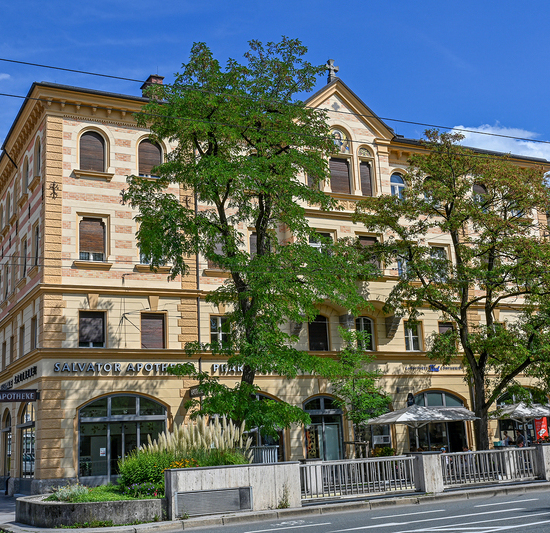 Das restaurierte Andreashaus am Mirabellplatz ist ein Beispiel für gelungenen Denkmalschutz.